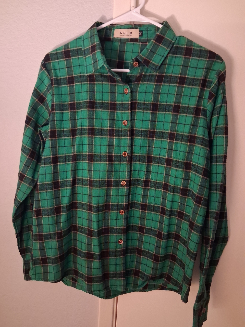 SSLR Green Plaid Button-Up Shirt